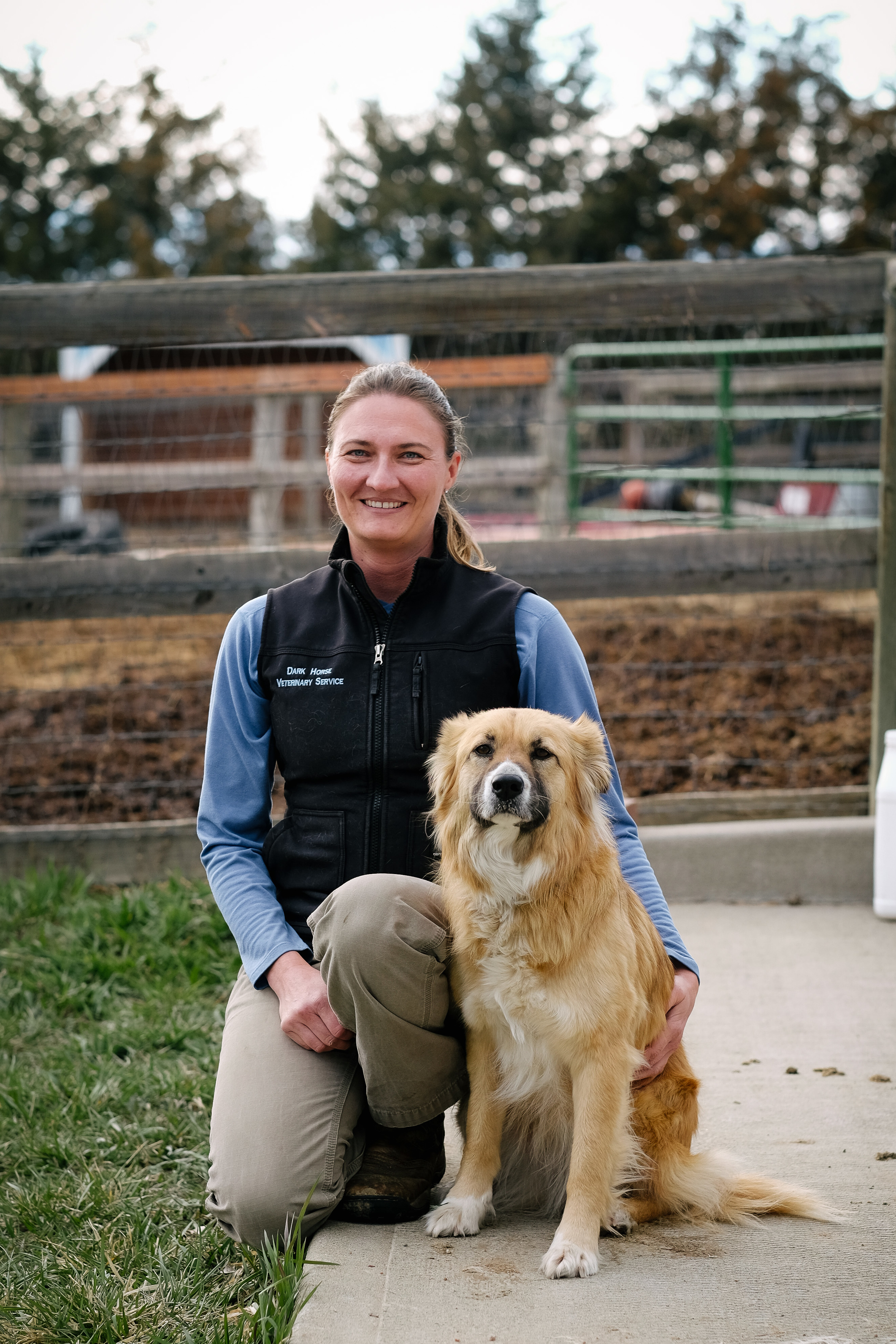 Dr. Stephenie Hoke with her dog, Quill.