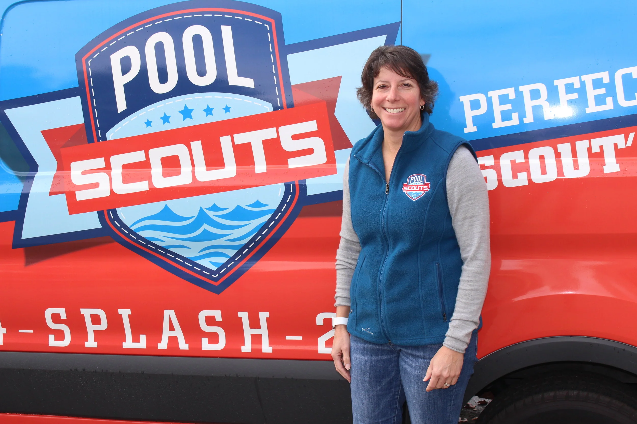 Tiffiny Consoli in front of Pool Scouts van.jpg