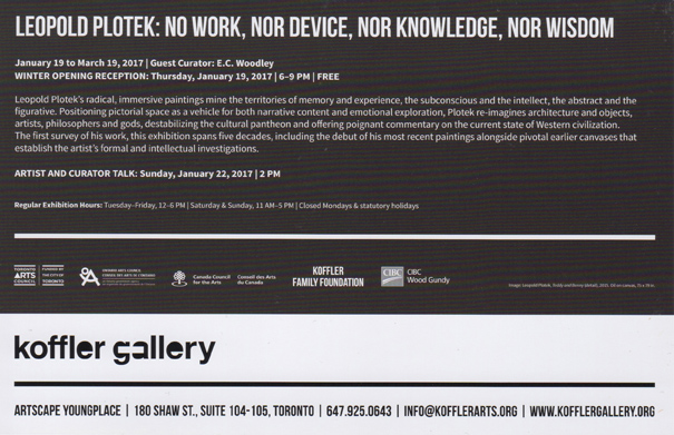 Koffler Gallery, Toronto, Canada, 2017 (solo)
