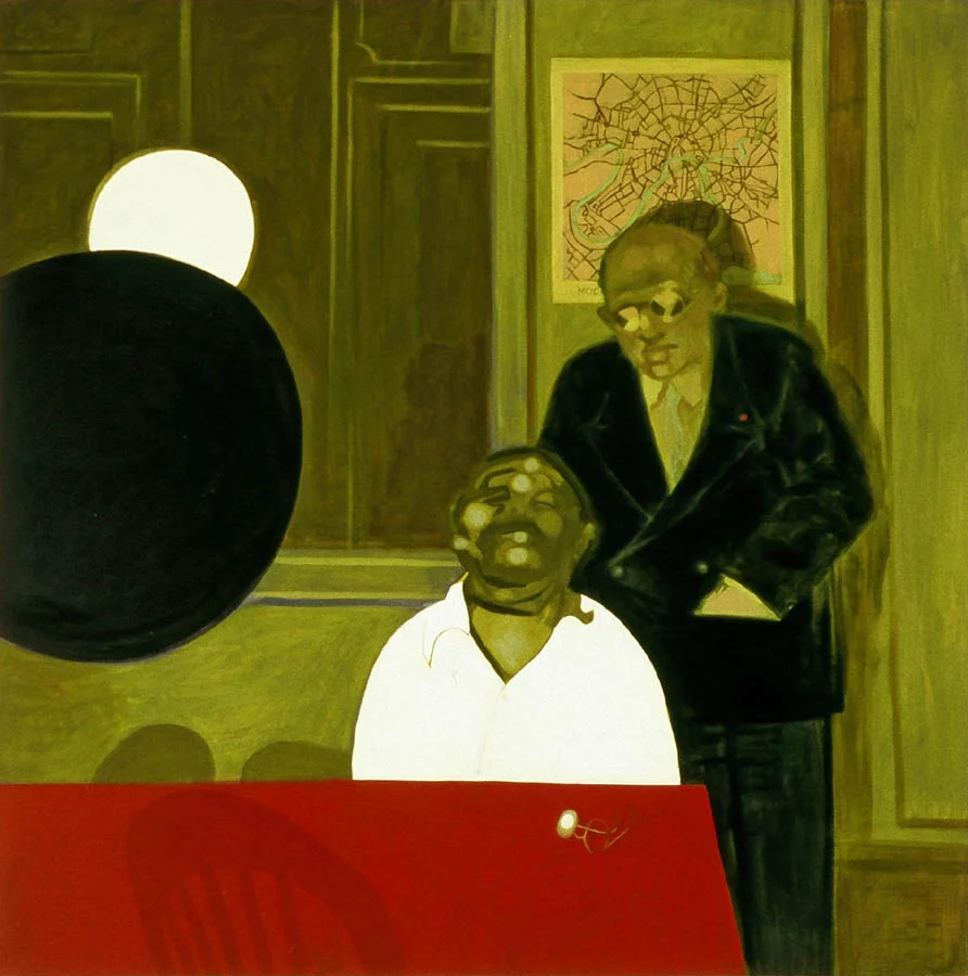 Master of the genre of Silence (Isaac Babel & Beria) , Oil on canvas, 2002