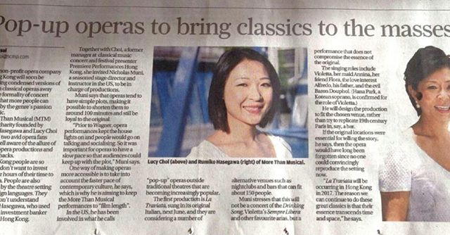 In South China Morning Post on 20 October 2016!!!!! #hongkong #morethanmusical #proud