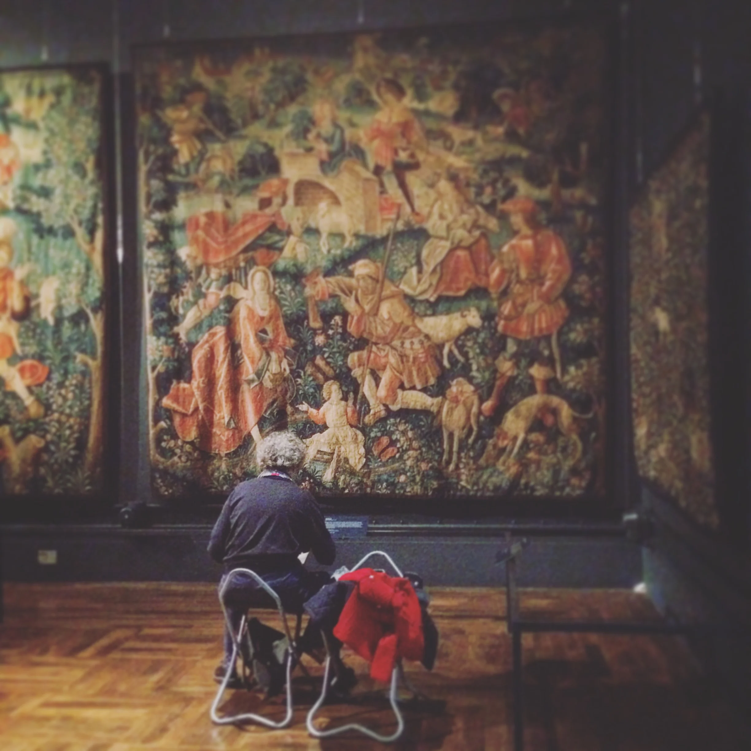 Hung out with some locals at the Victoria & Albert Museum . We were charmed by them, and their passion for art on the British Culture.