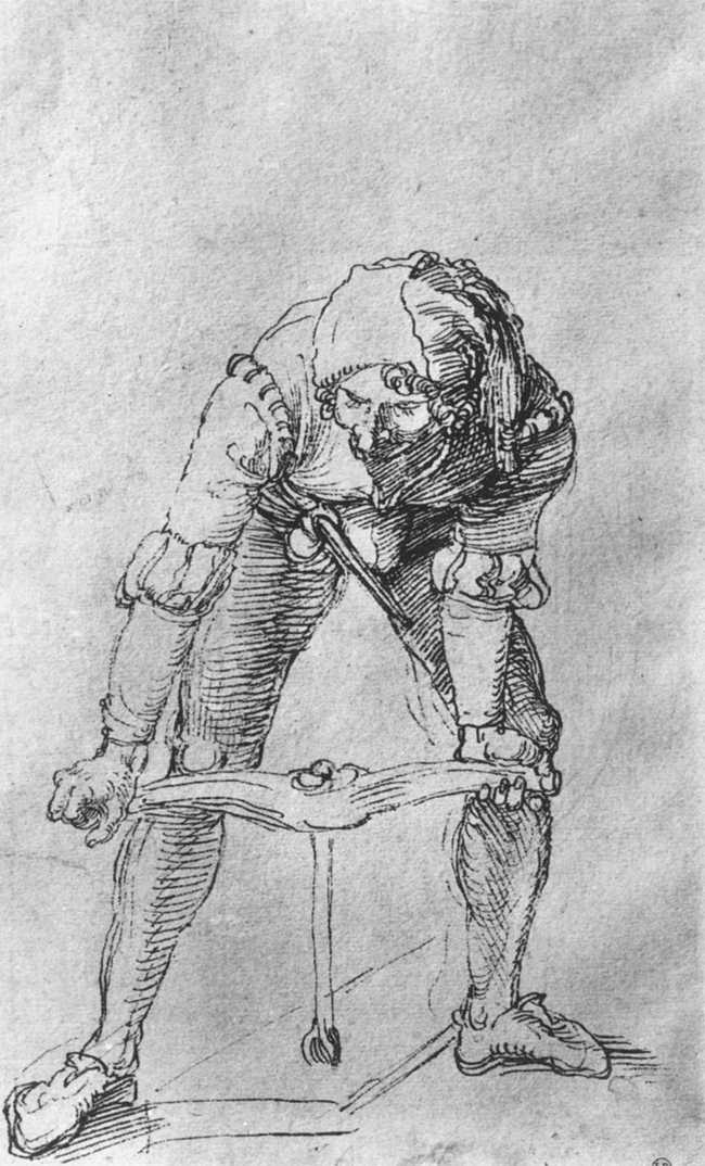Albrecht Durer, Study of Man with Drill, 1496