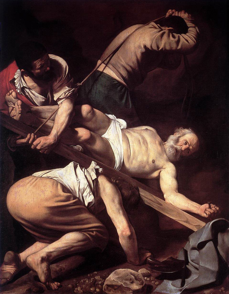 Michelangelo Merisi da Caravaggio, The Crucifixion of Saint Peter, 1600/1601. PLACEMENTS: BACK | CHEST & ABS | 