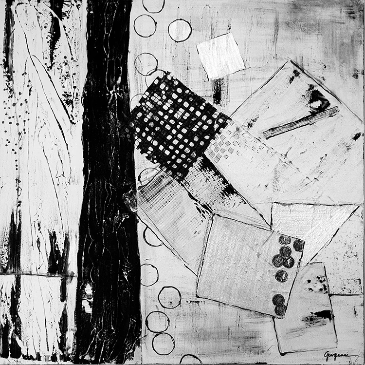  "Abstract Thoughts", Mixed Media on Canvas, 36 x 36" 