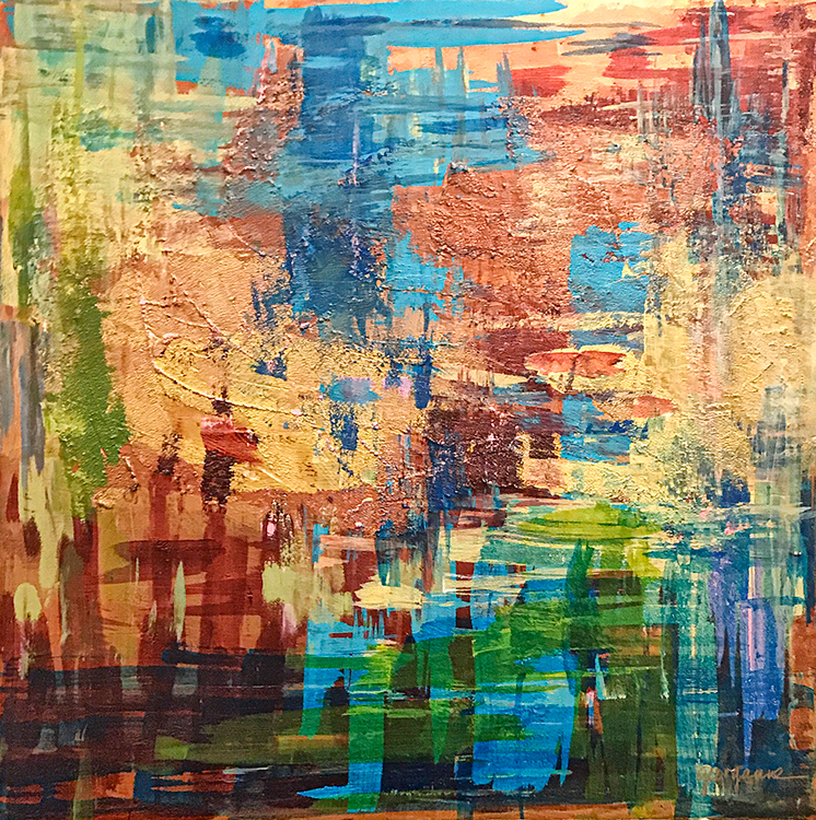  "Reflections Two", Mixed Media on Canvas, 36 x 36"  SOLD  