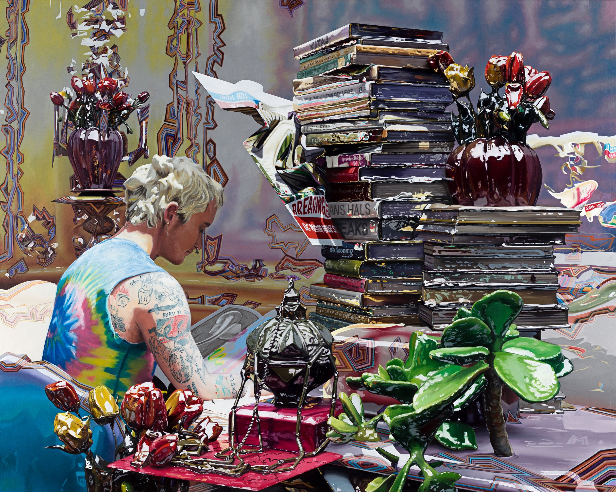 Indexing , 2022. Oil on canvas, 48 x 60 inches
