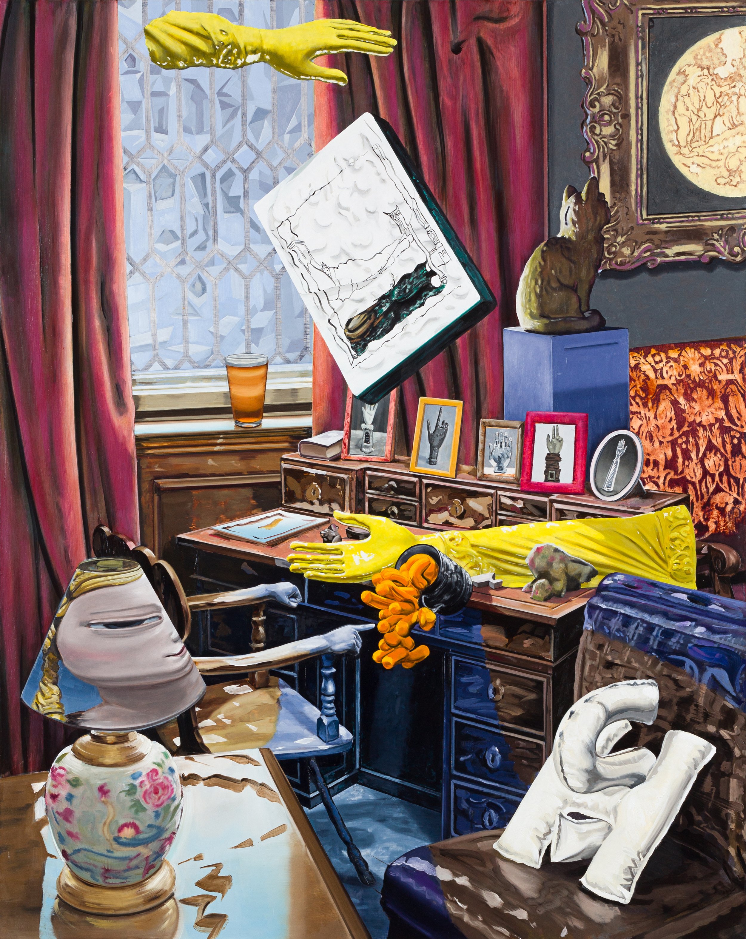 Smoking Room , 2023. Oil on canvas, 60 x 48 inches