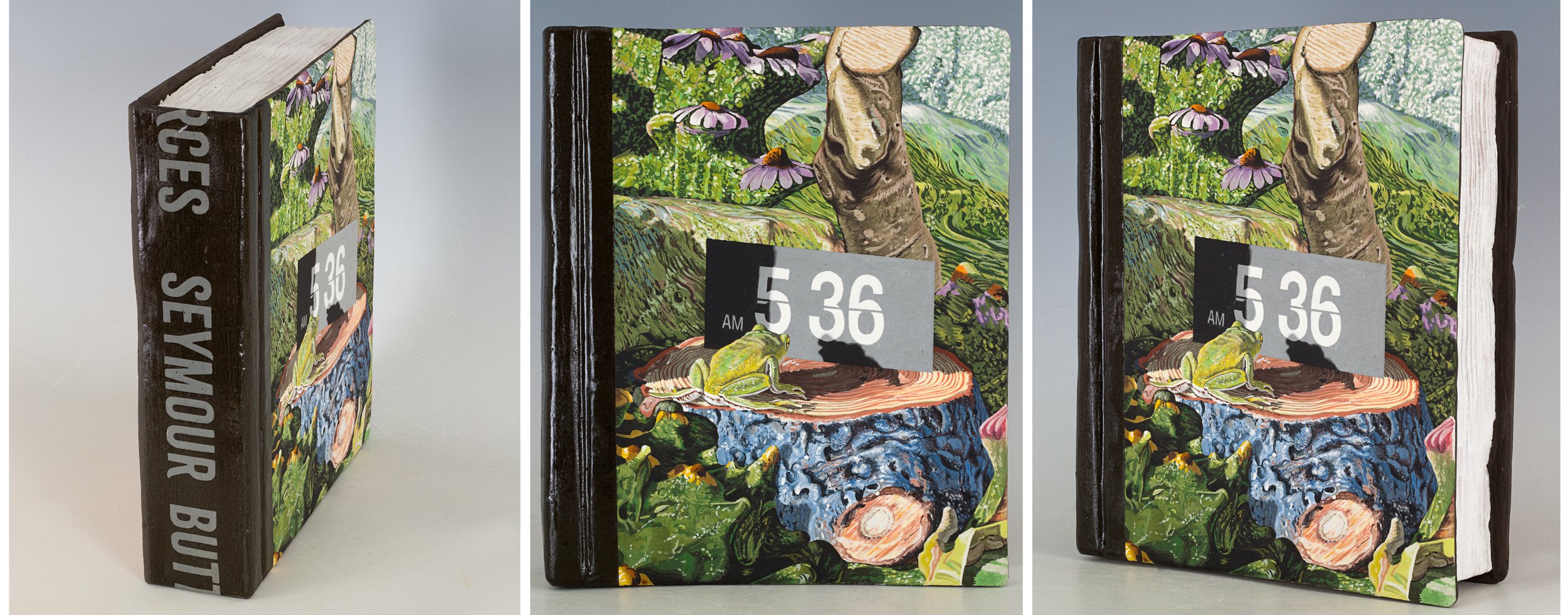 Seymour (front and side views), 2025. Glazed ceramic, 13 x 11 × 3 inches