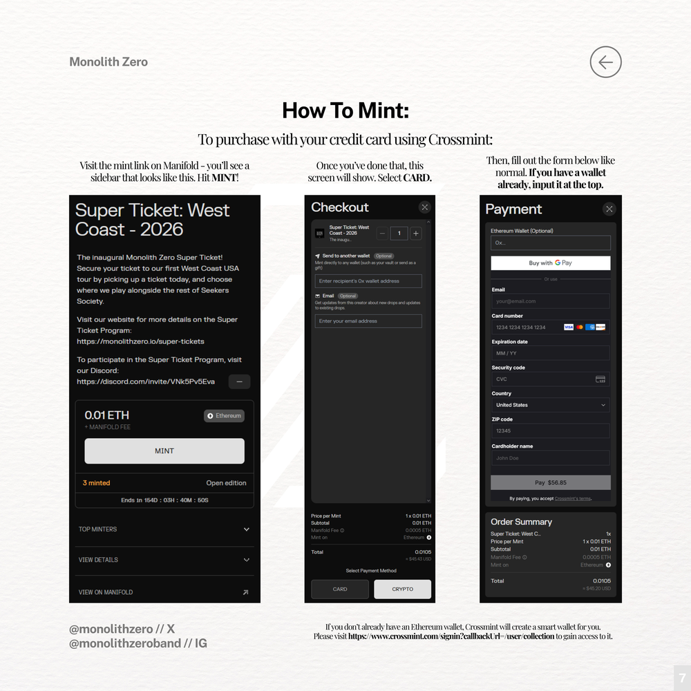 Super Tickets — Monolith Zero