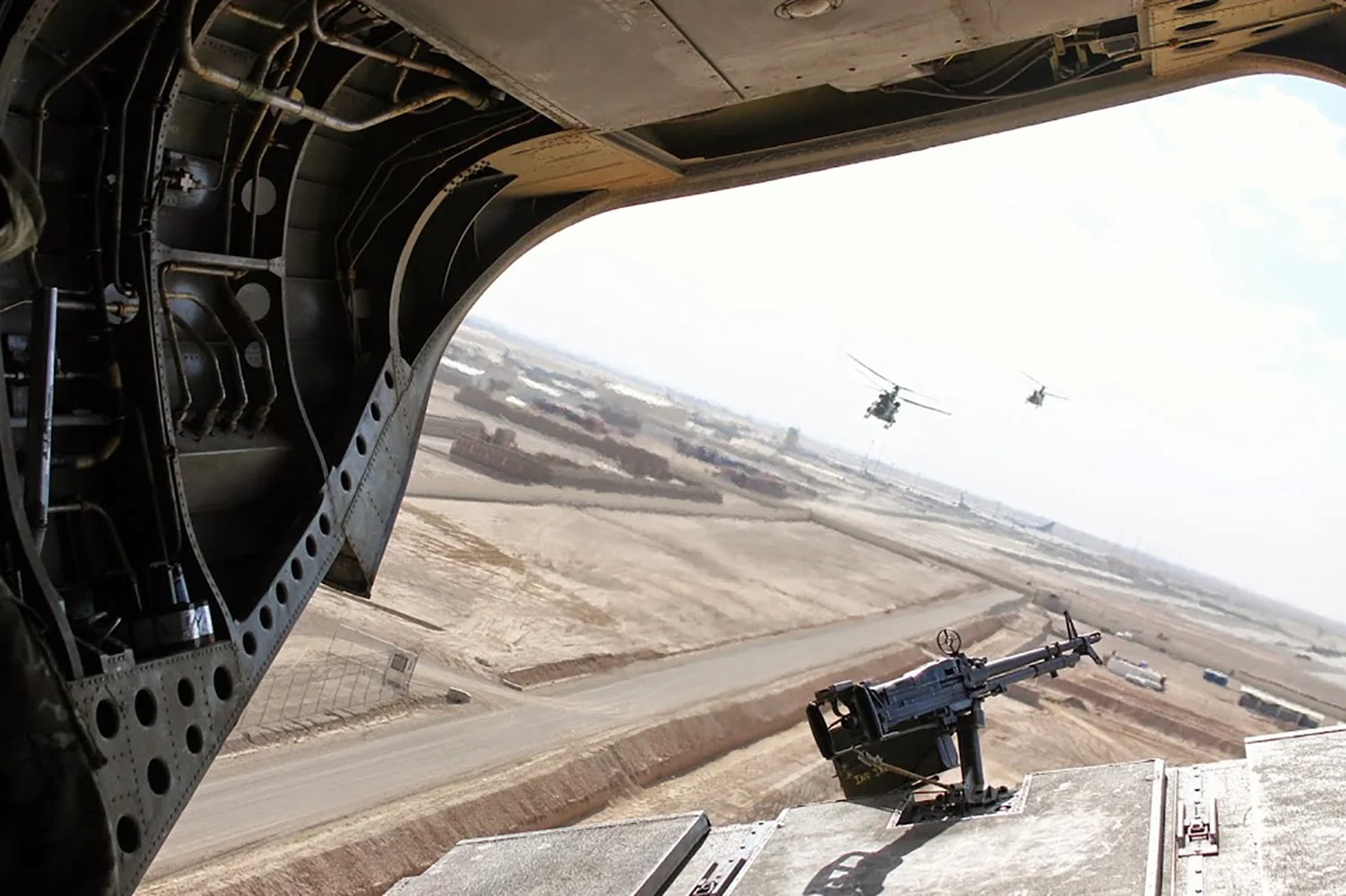 The view out of a chopper flying over Afghanistan's Helmand Province.