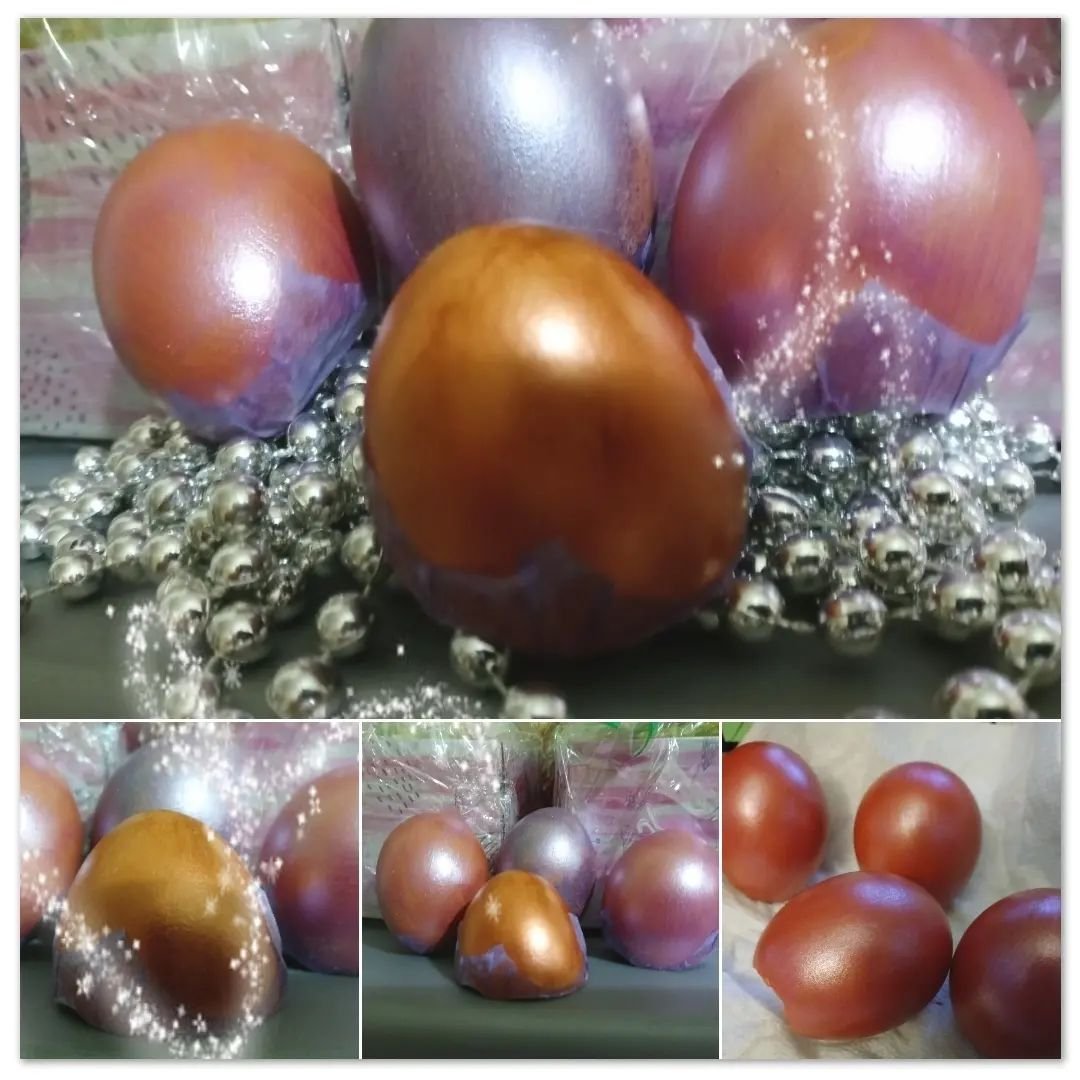 This year, painted a handful of cascarones with AcrylicPaint to include in a few baskets..jpg