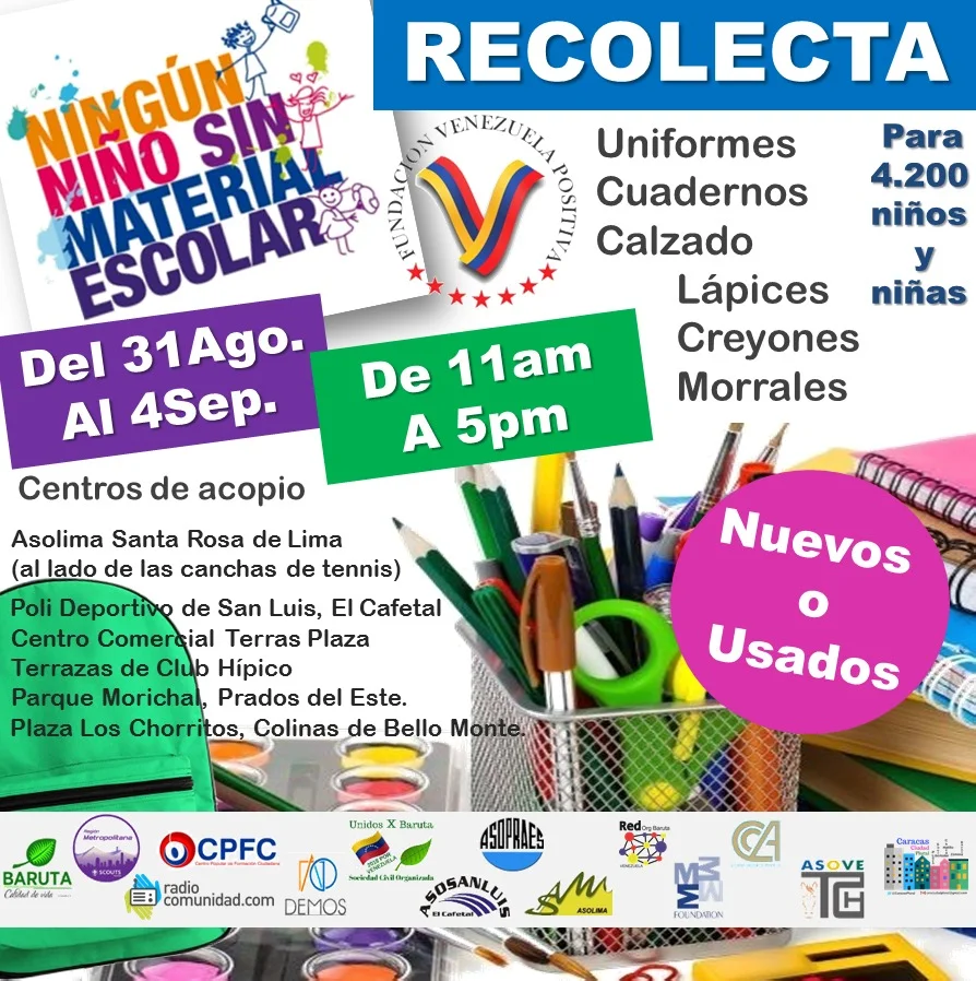  Recolecta "Ningún niño sin material Escolar"