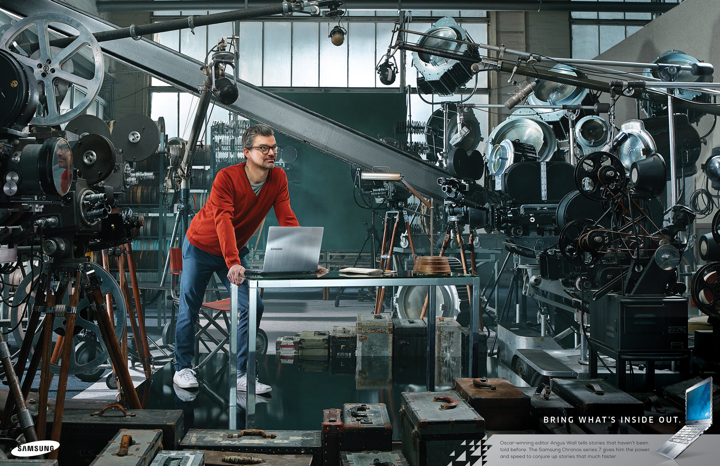 Copy: Before Oscar-winning editor Angus Wall tells stories that haven’t been told before. The Samsung Chronos series 7 gives him the power and speed to conjure up stories that much faster.