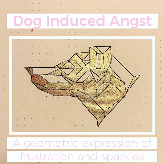 So much quieter in 2 dimensions. 
#sketch #sketchbook #dogart #metalic #geometric