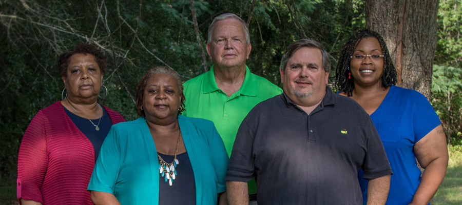 L-R: Jacquelyn Ellis, Cynthia Davis, David Barnette, Doug Haley, Hegar Moody