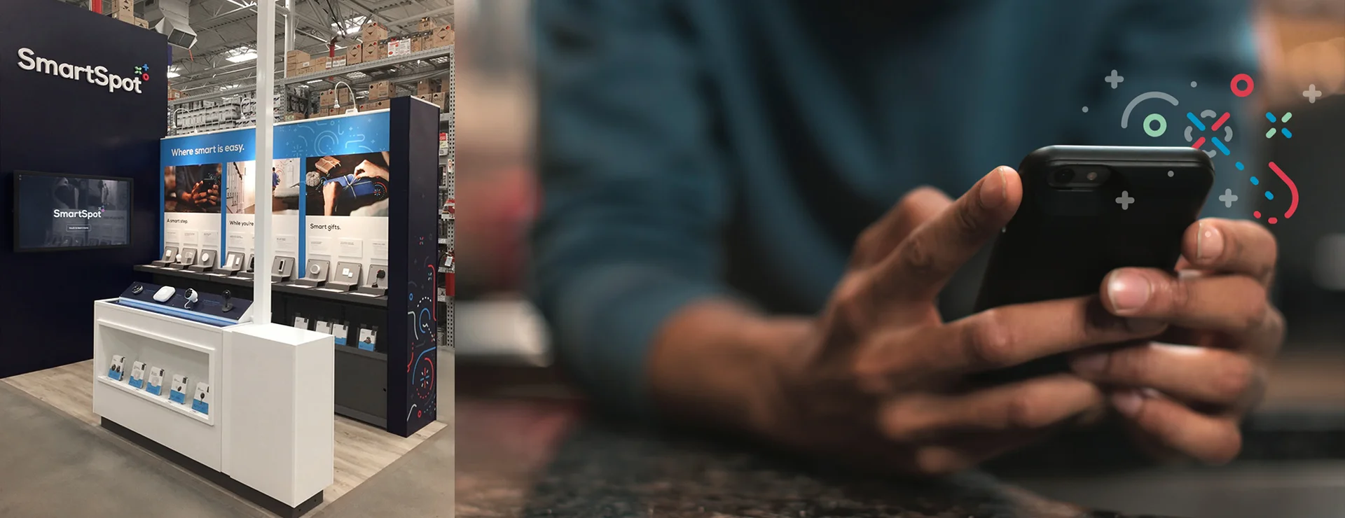        In addition to the identity and signage system, we created graphics for the store-within-a-store experience itself, positioning and grouping smart home products in a helpful and digestible way. 