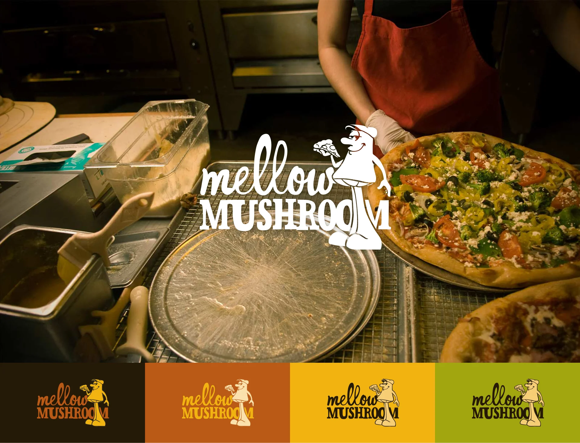        The redesigned logo uses a combination of hand-drawn imperfection and misprint-inspired distortion. Mellow Mushroom works with many artists and gives its individual locations near autonomy to create their own branding, so this corporate-level 