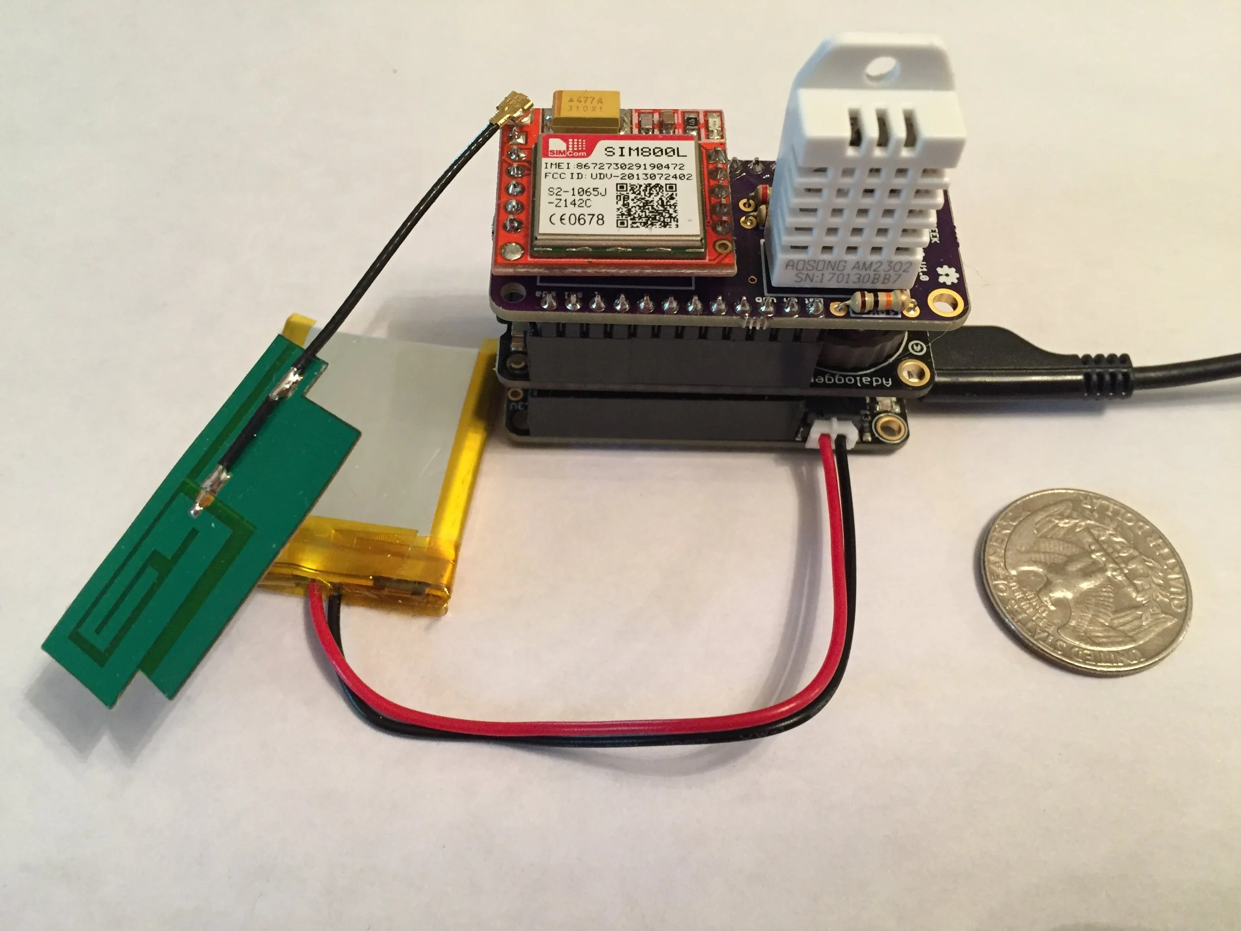 Working prototype of the new sensor design. "The new sensors place an emphasis on simplicity and reliability , so things like a failed radio transmission or network connection will never get in the way of writing an accurate temperature log to the SD card." -Ryan Boland, chief product designer of our new sensor
