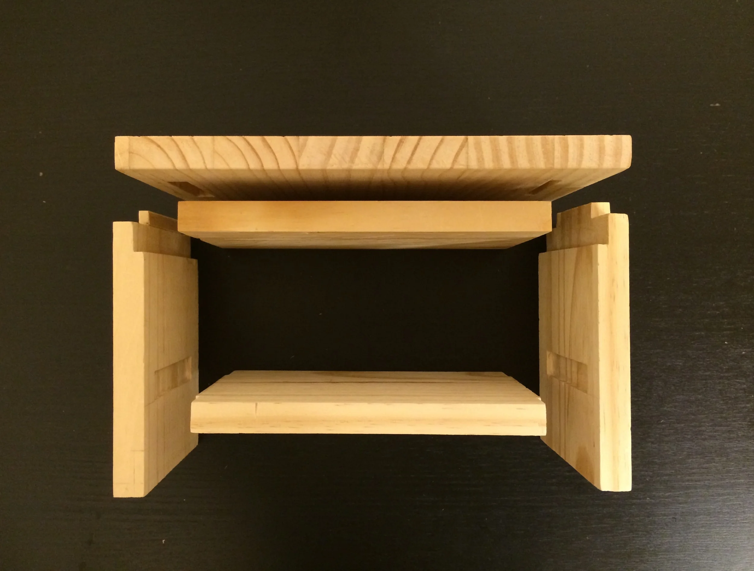  Guitar stool just before glue up showing hand made joinery. &nbsp;Used in  Positive Psychology Postcards . &nbsp;Image is called "Exploding Stool"&nbsp;: ) 