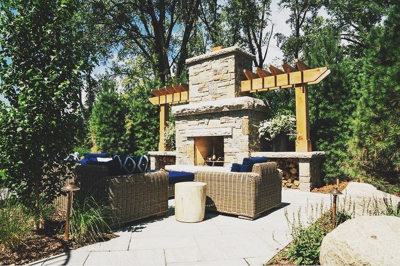 We are grateful to be back at this residence 💚We created an outdoor kitchen &amp; fireplace awhile back. We&rsquo;re back to create a larger three season porch for them to continue to enjoy their outdoor spaces throughout the year. 🔨👷&zwj;♂️