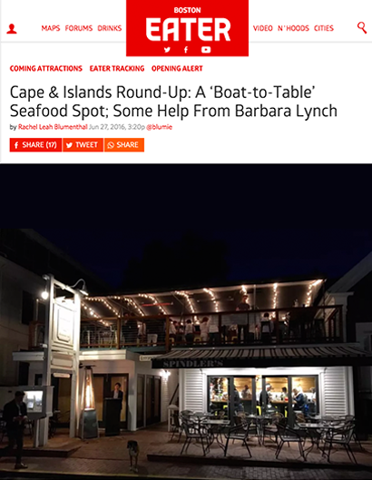 CAPE & ISLANDS ROUND-UP: A 'BOAT-TO-TABLE' SEAFOOD SPOT; SOME HELP FROM BARBARA LYNCH
