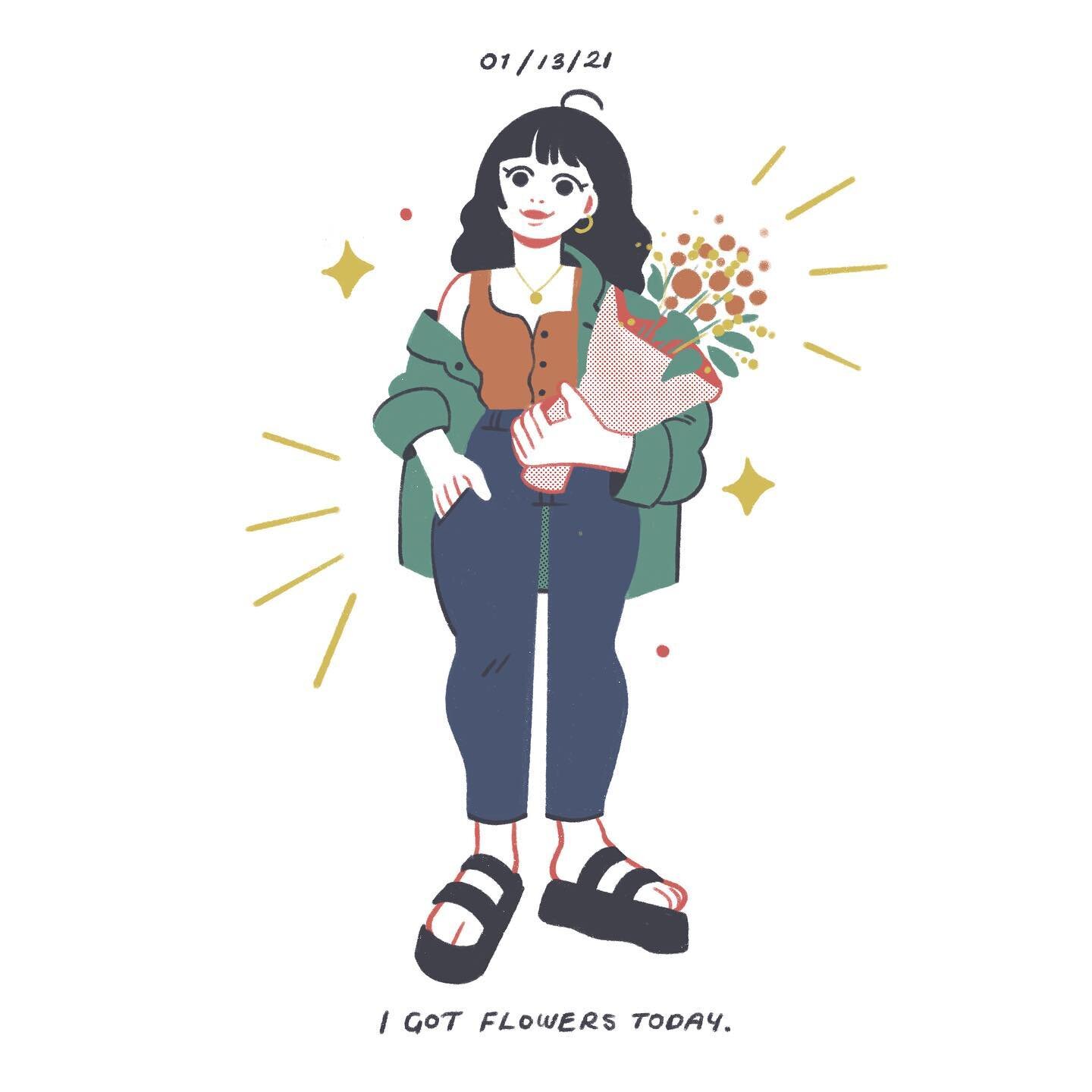 diary illo / 01.13.2021 - first of the year :)) i love 2 buy flowers if i&rsquo;m having a rough time n need a lil cheering up, it makes empty spaces in my apartment feel a lil happier 🌿🌱🌼
⠀⠀⠀⠀⠀⠀⠀⠀⠀

⠀⠀⠀⠀⠀⠀⠀⠀⠀

⠀⠀⠀⠀⠀⠀⠀⠀⠀
#artph #girl #illo #illust