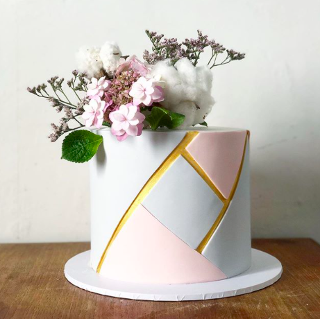 Geometric vegan cake.