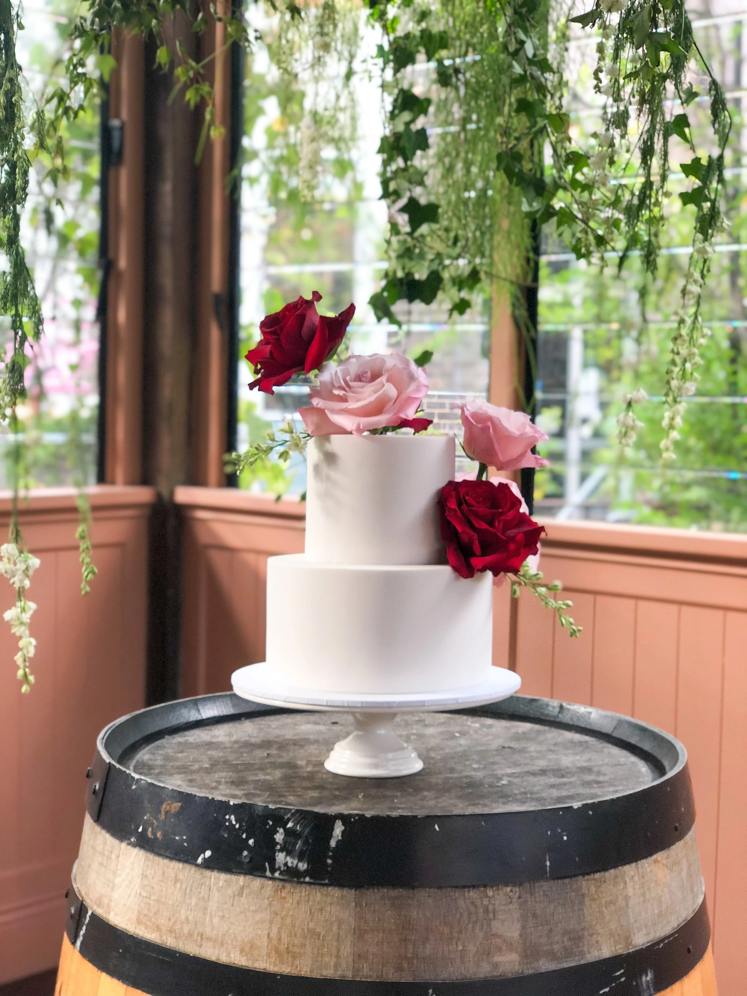 Two tier wedding cake