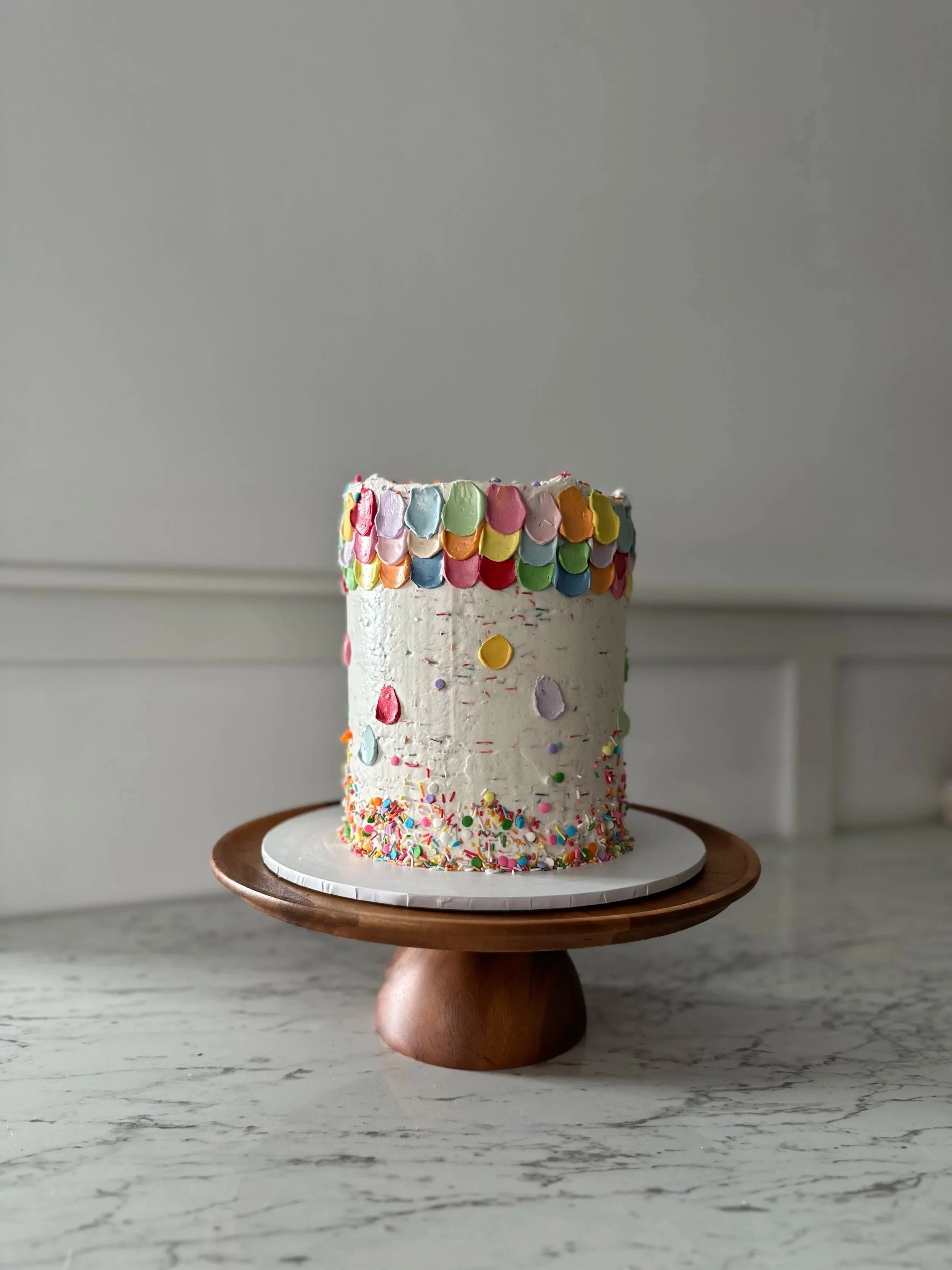 Confetti vegan birthday cake