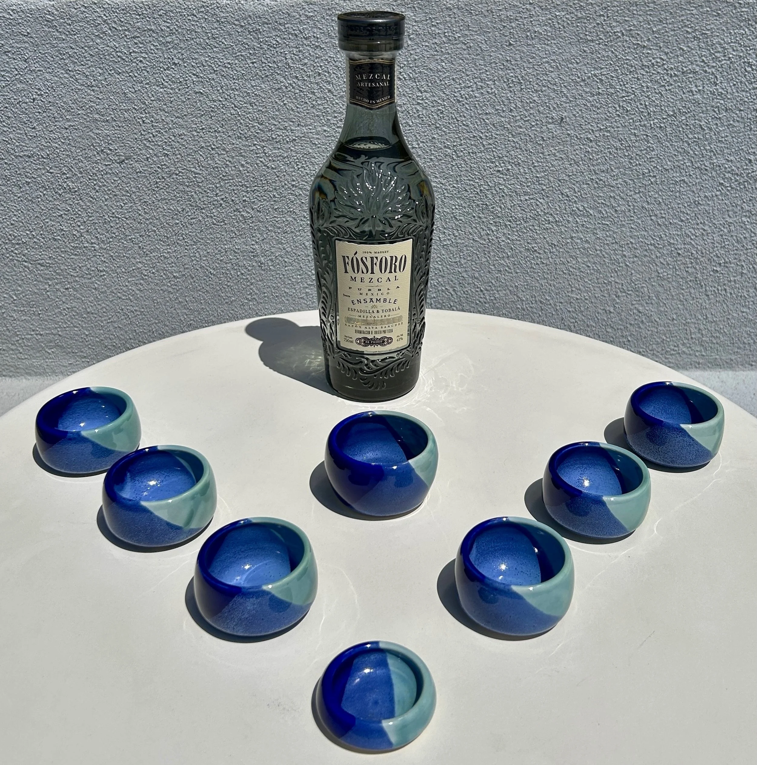 Aegean Tide Mezcal Cup Set

Cheers to fun toasts with family &amp; friends! 

Thank you @linita.alvarez and the wonderful @gooddirtla team for making this special set possible.

cjaceramics.com

#madeatgdla #ceramics #pottery #copitas #mezcal