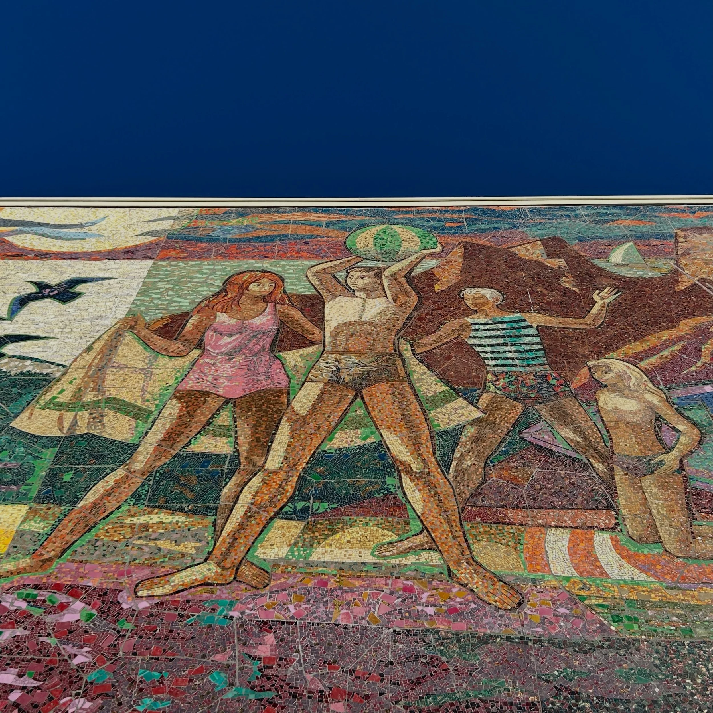 Shining Sheets

&ldquo;Pleasures of the Beach&rdquo;
Millard Sheets in collaboration with Nancy Colbath and Denis O&rsquo;Connor
Murano glass tesserae mosaic
16.5&rsquo; x 40&rsquo;

Home Savings and Loan Building, 2600 Wilshire Blvd, Santa Monica, C