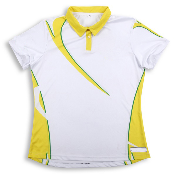 Eight-X Designer Dress Shirts White Polo with Yellow Trim White 3XL