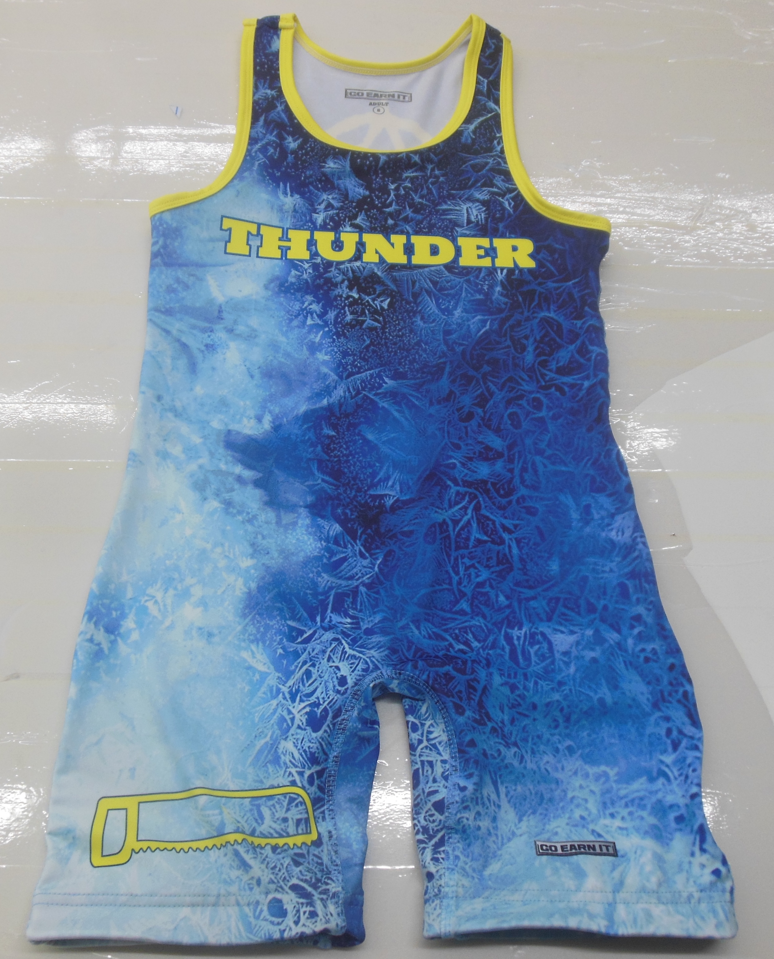 THUNDER Sky Blue Blue Yellow and White Baseball Uniforms, Kids Swimming Suits