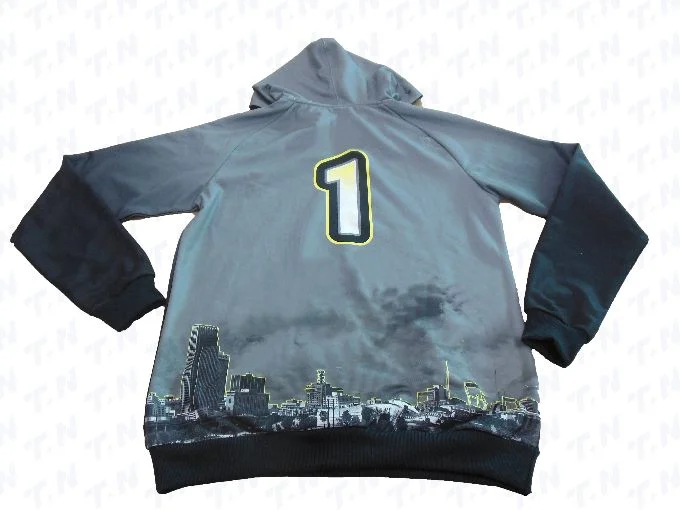 Grey Dark Grey and White Baseball Uniforms, Hoodies
