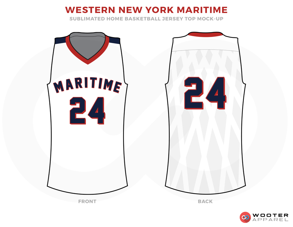 WESTERN NEW YORK MARITIME Black Grey and White Basketball Uniforms, Jersey  and Shorts