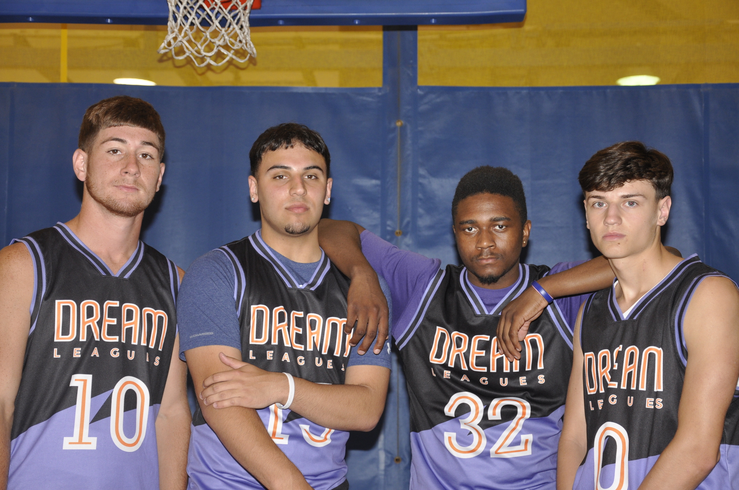 DREAM Purple Red Black and White Basketball Uniforms, Jerseys
