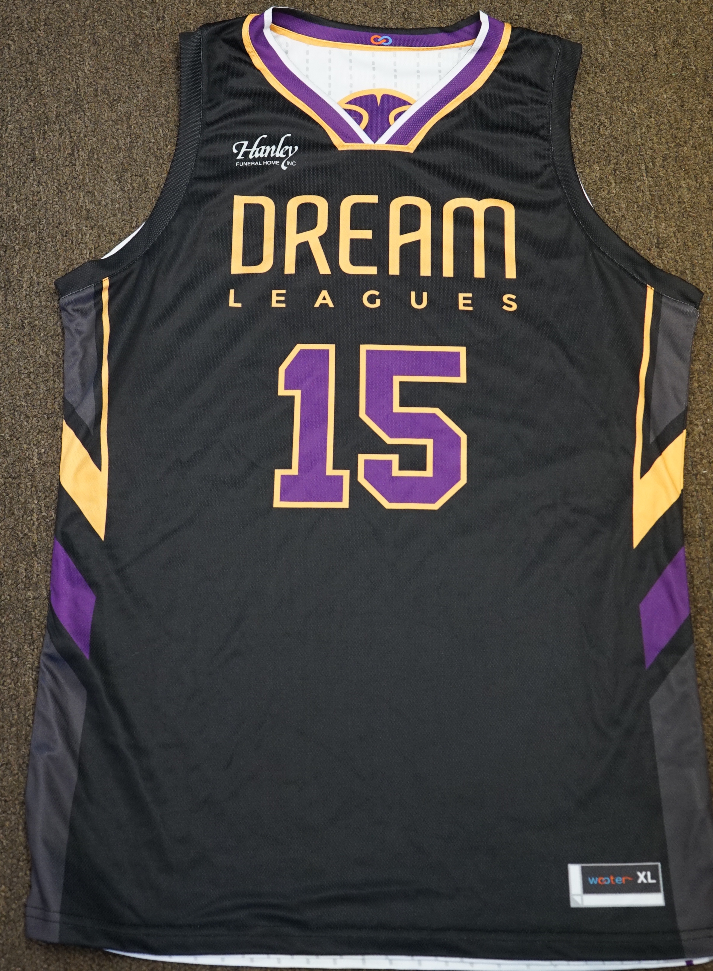 DREAM LEAGUES White Purple Black and Yellow Basketball Uniforms, Jerseys