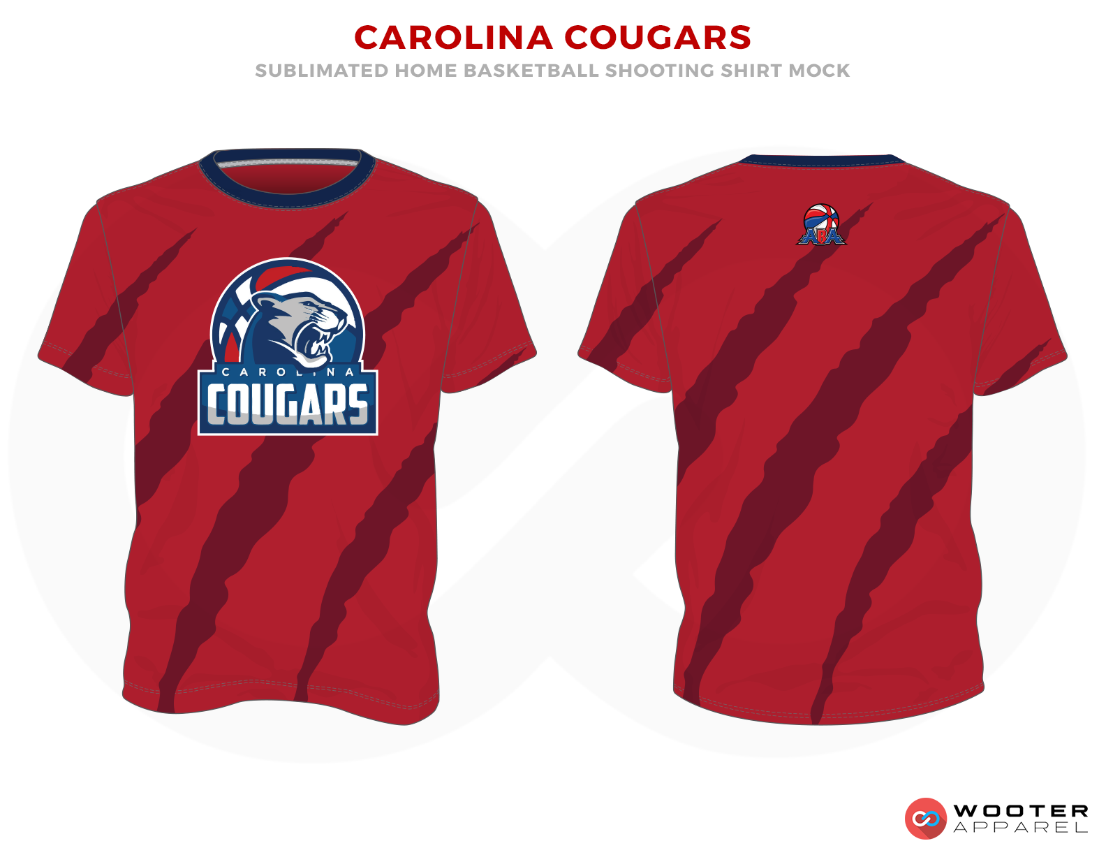 CAROLINA COUGARS Red Blue and White Basketball Uniforms, Jersey