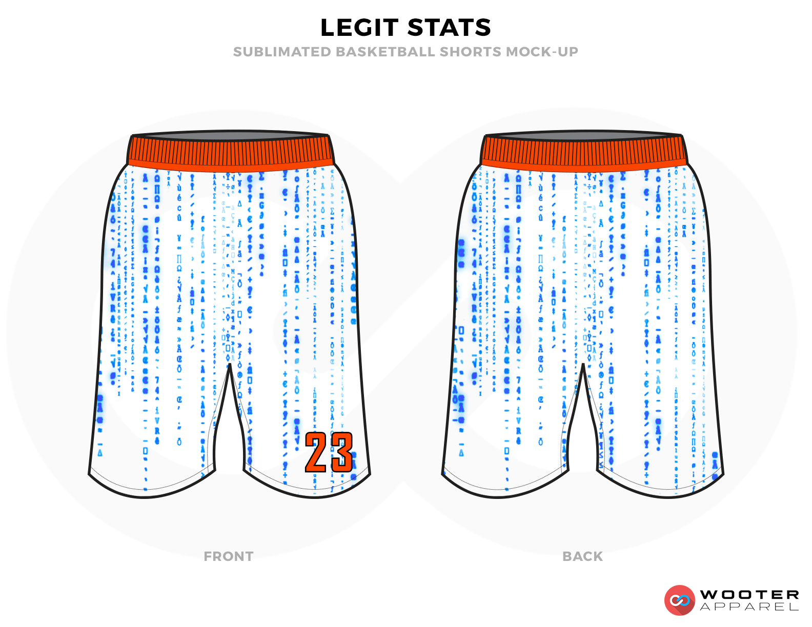 LEGIT STATS White Blue and Orange Basketball Uniforms, Shorts