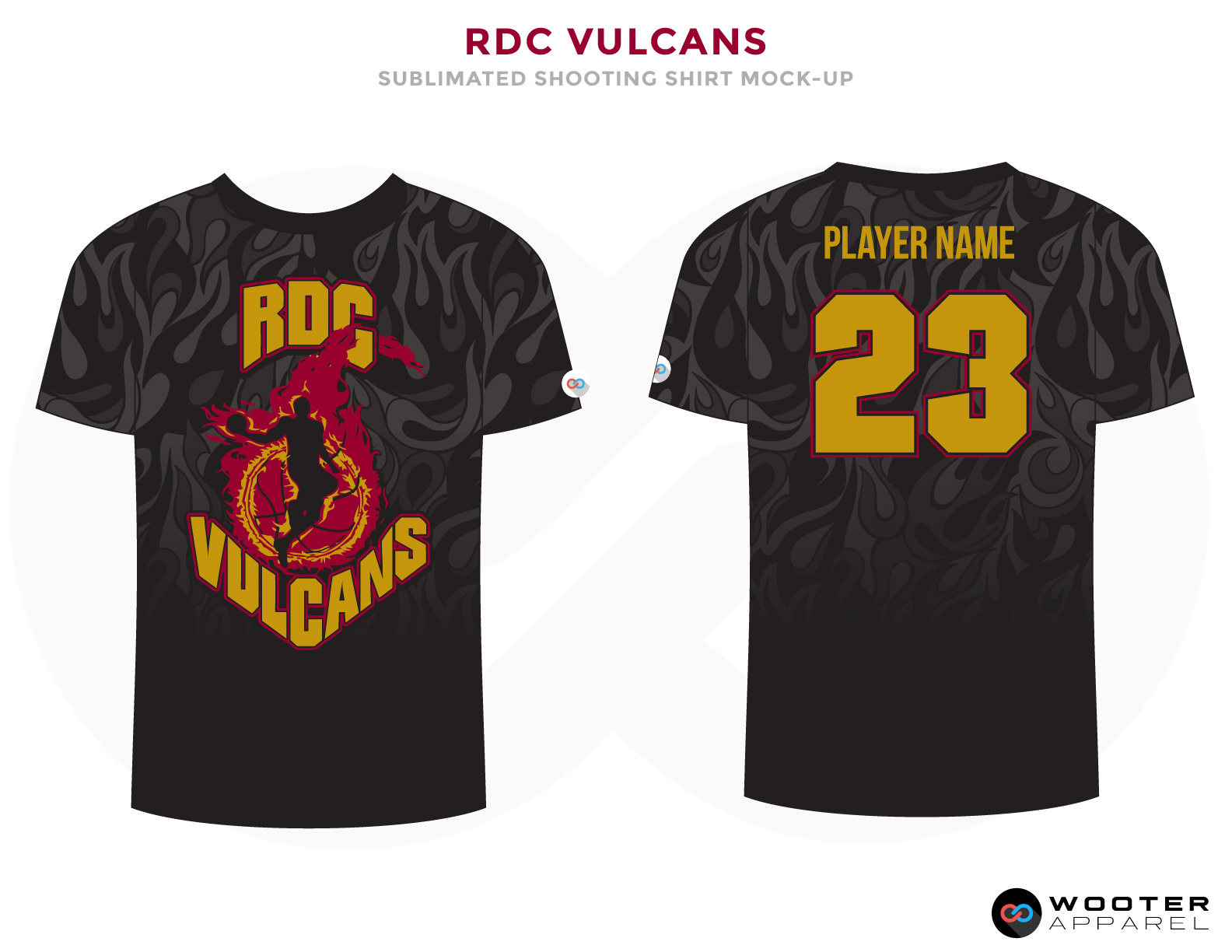 RDC VULCANS Black Red and Golden Basketball Uniforms, Jersey