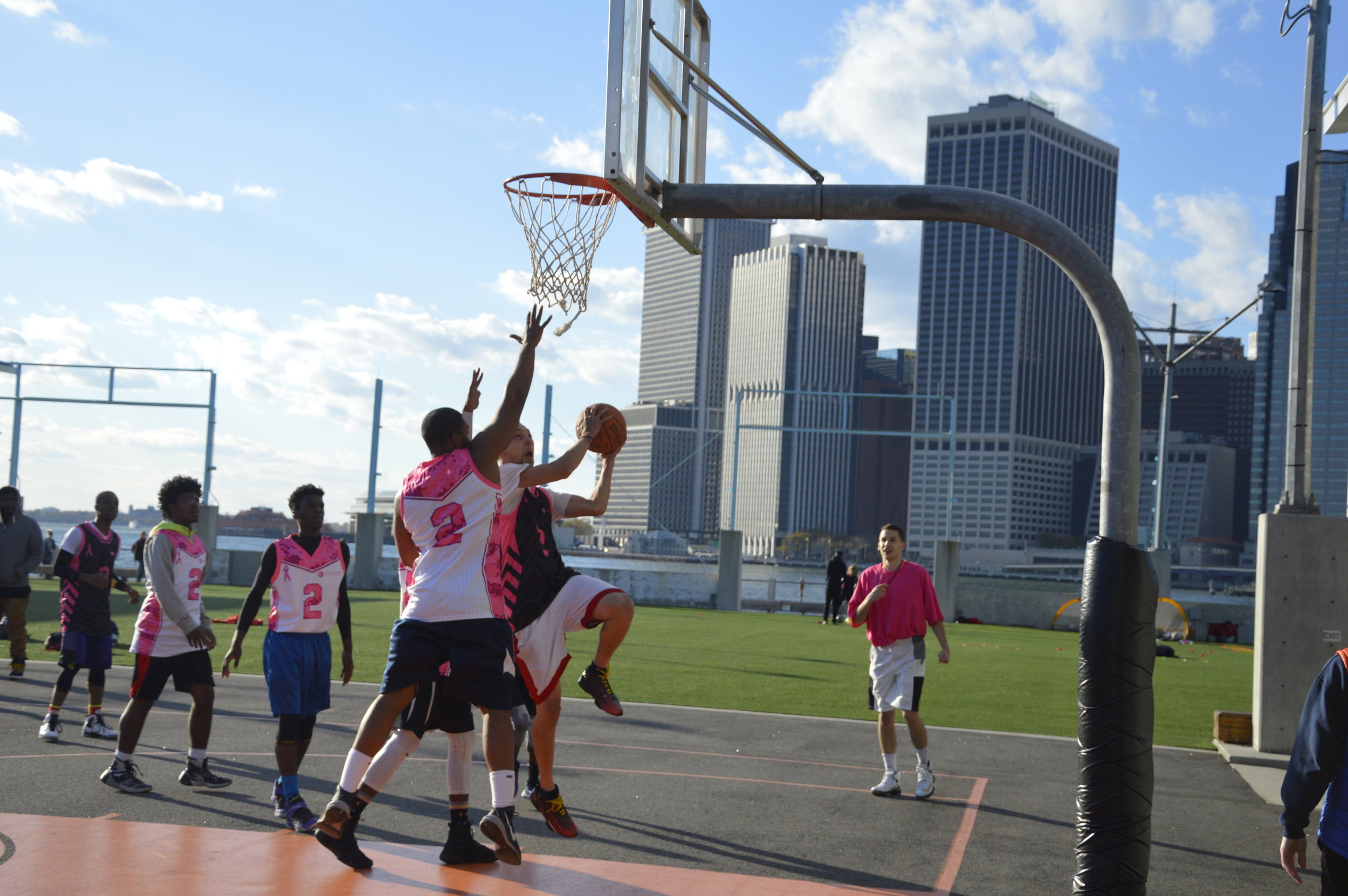 White Black Blue and Pink Basketball Uniforms, Jersey and Shorts 