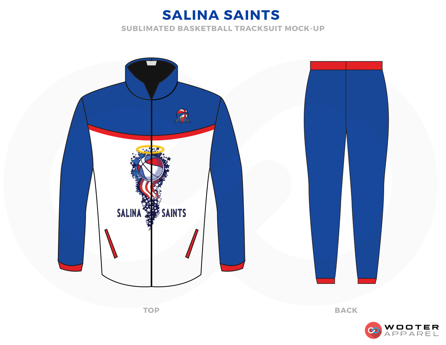 SALINA SAINTS Blue Red White and Black Baseball Uniforms, Jacket and Pants