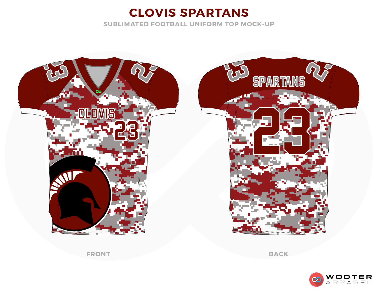 CLOVIS SPARTANS Red Black and White Football Uniforms, Jerseys