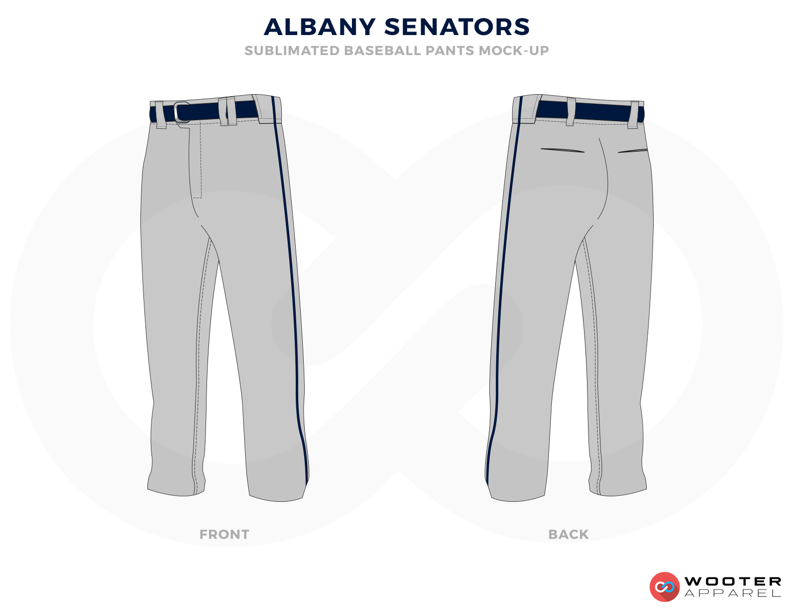 ALBANY SENATORS Light Grey and Blue Baseball Uniforms, Pants
