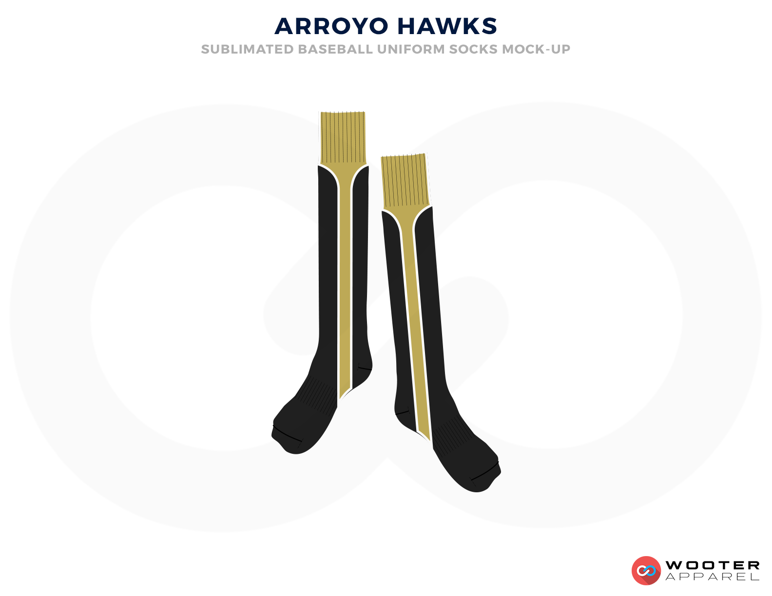 ARROYO HAWKS Bronze and Black Baseball Uniforms, Socks