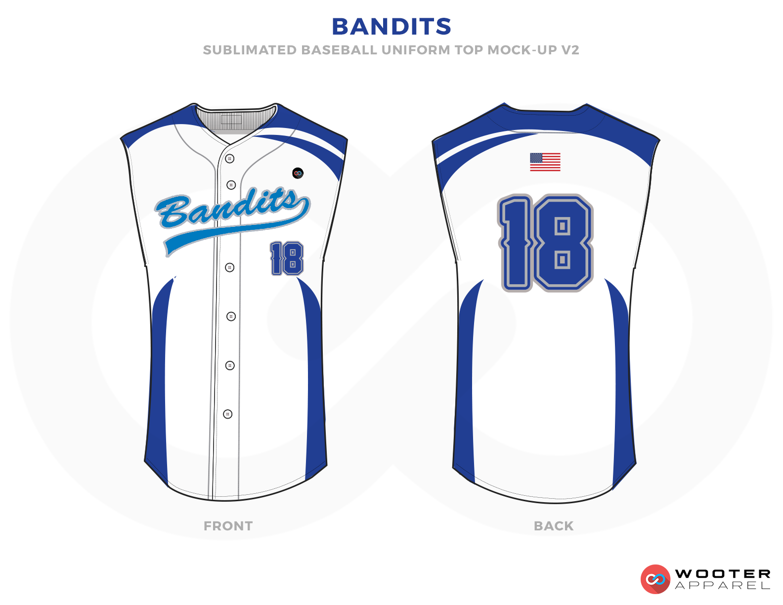 BANDITS White Blue Yellow Baseball Uniforms,Jerseys