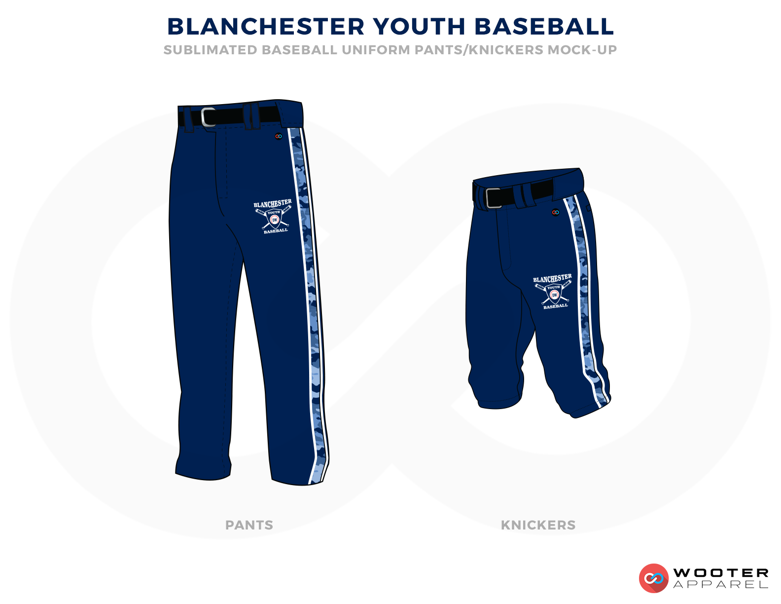 BLANCHESTER YOUTH BASEBALL Blue Black and White Baseball Uniforms, Pants and Shorts