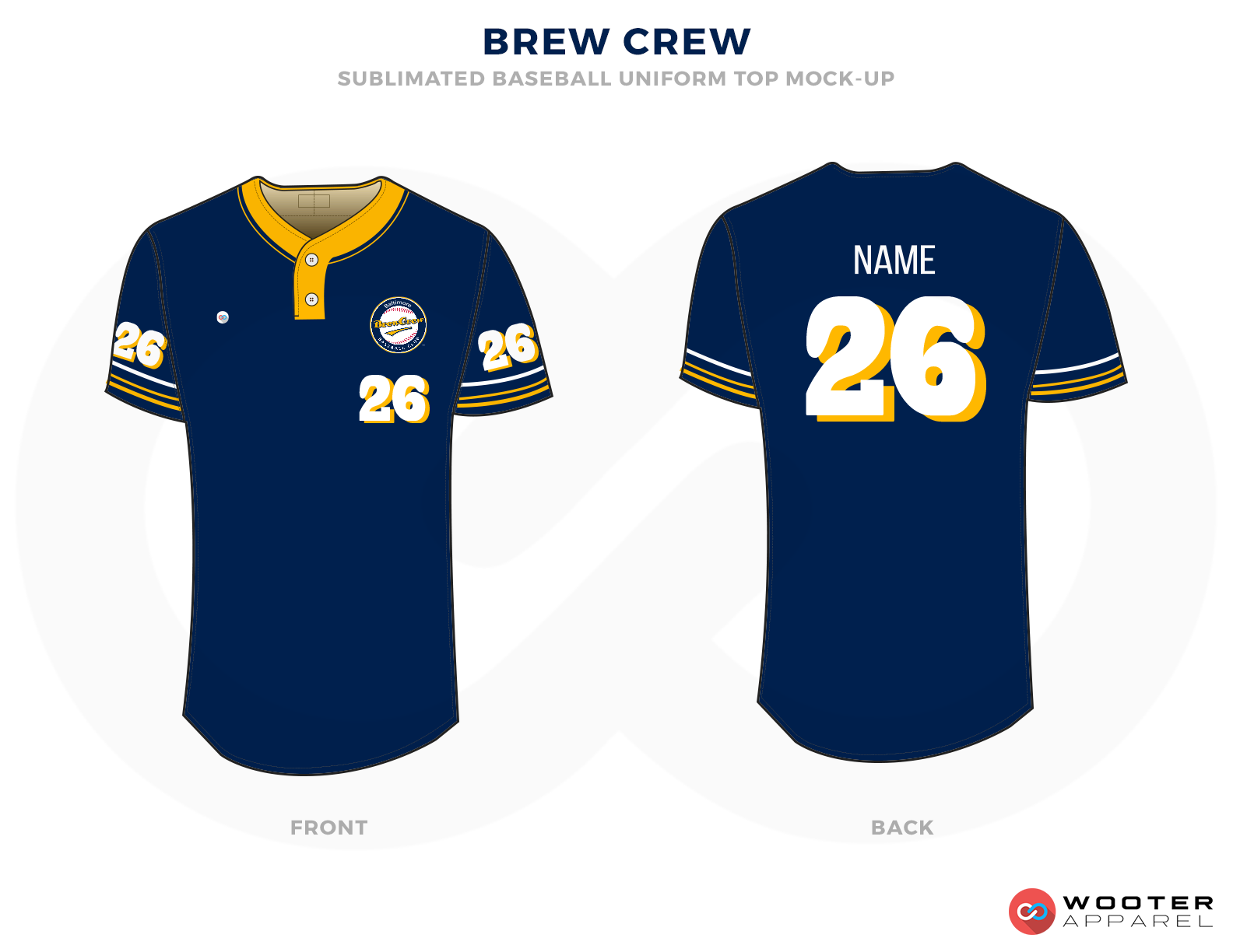 BREW CREW Blue Yellow and White Baseball Uniforms,Jerseys