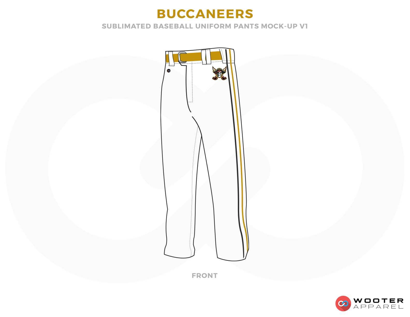 BUCCANEERS White Yellow and Black Baseball Uniforms,Pants